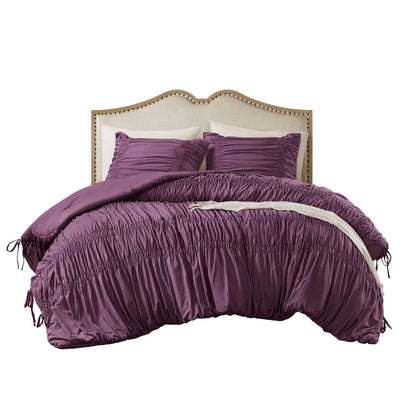 Purple Microfiber Comforter Set for Romantic French Country Bedroom