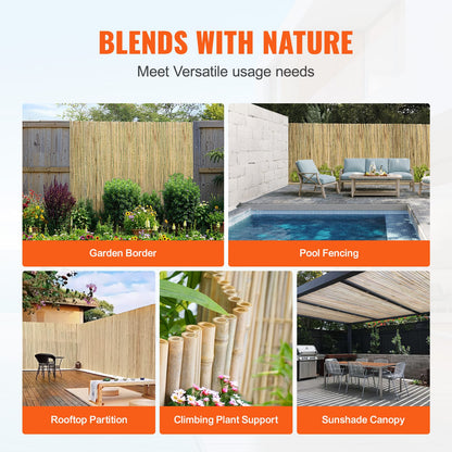 Natural Rolled Bamboo Fence - 6ft Length, Durable & Easy Install