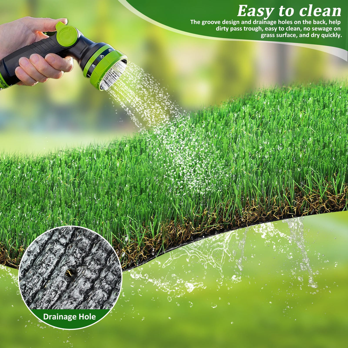 6.5FT x 33FT Outdoor Artificial Grass Runner - Thick Realistic Fake Turf for Patio