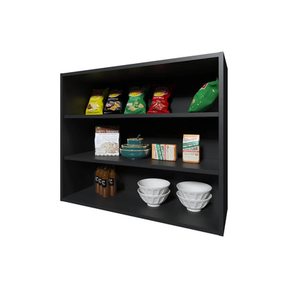 Wenge Wall Cabinet - Open Storage & Shelves