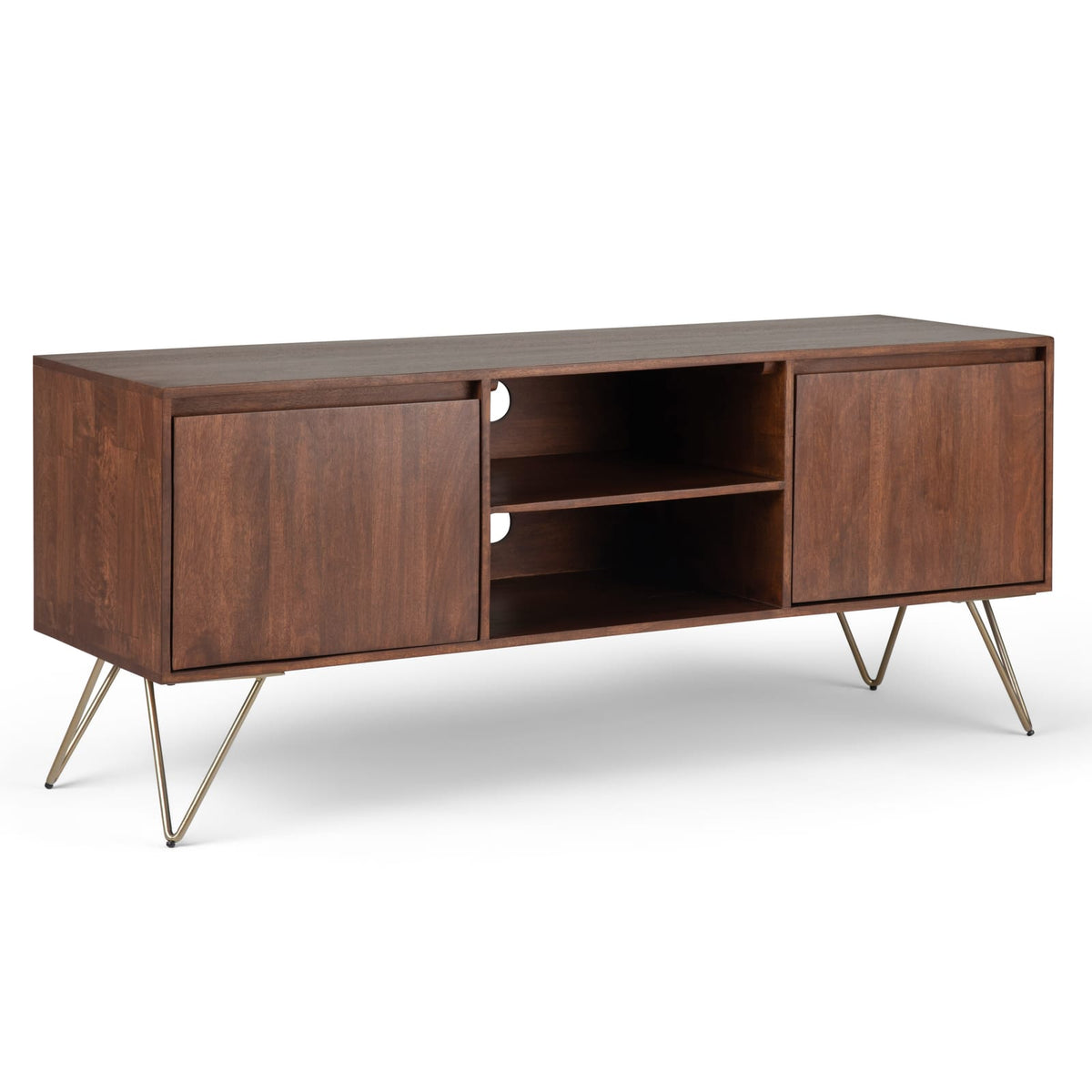 60" Wide Dark Brown Mango Wood TV Stand Media Console