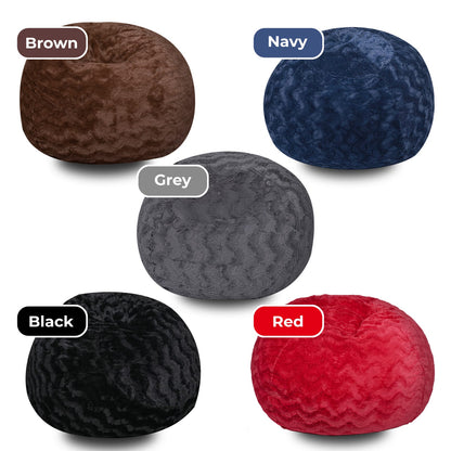 Navy Faux Fur Bean Bag Chair, 5ft Cozy Lounger for Adults and Kids