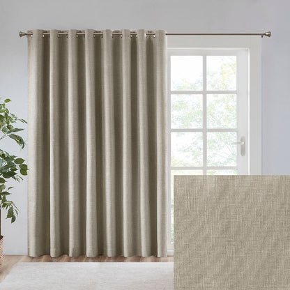 Taupe Polyester Blackout Curtains 100" Wide Window Panel