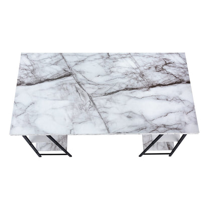 Computer Desk, White Metal & Laminate - 48" Storage Shelves
