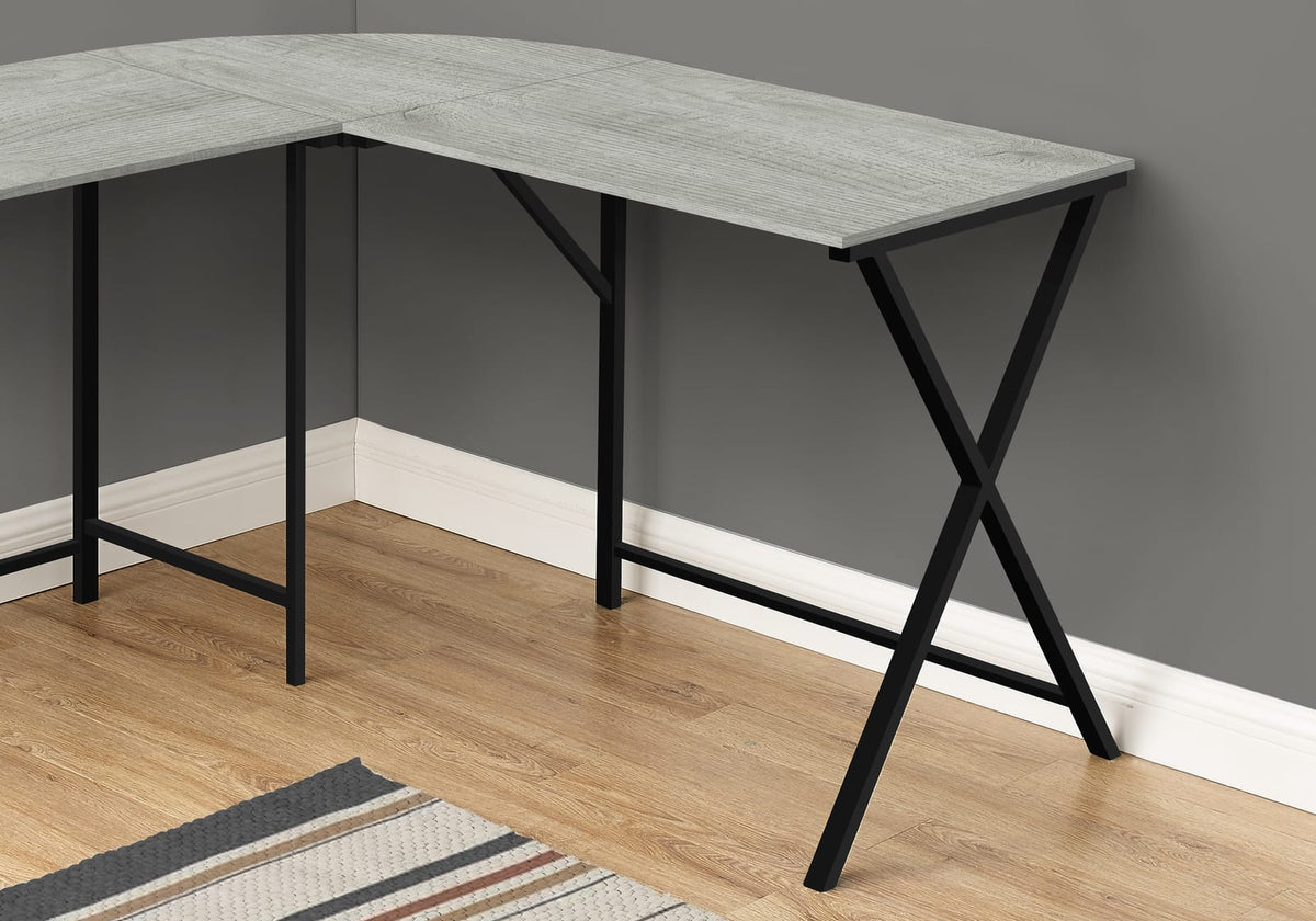 L Shape Grey Computer Desk - 55" Corner Office Desk