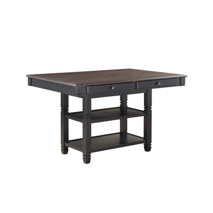 Black Transitional Dining Set with Storage for Dining Room