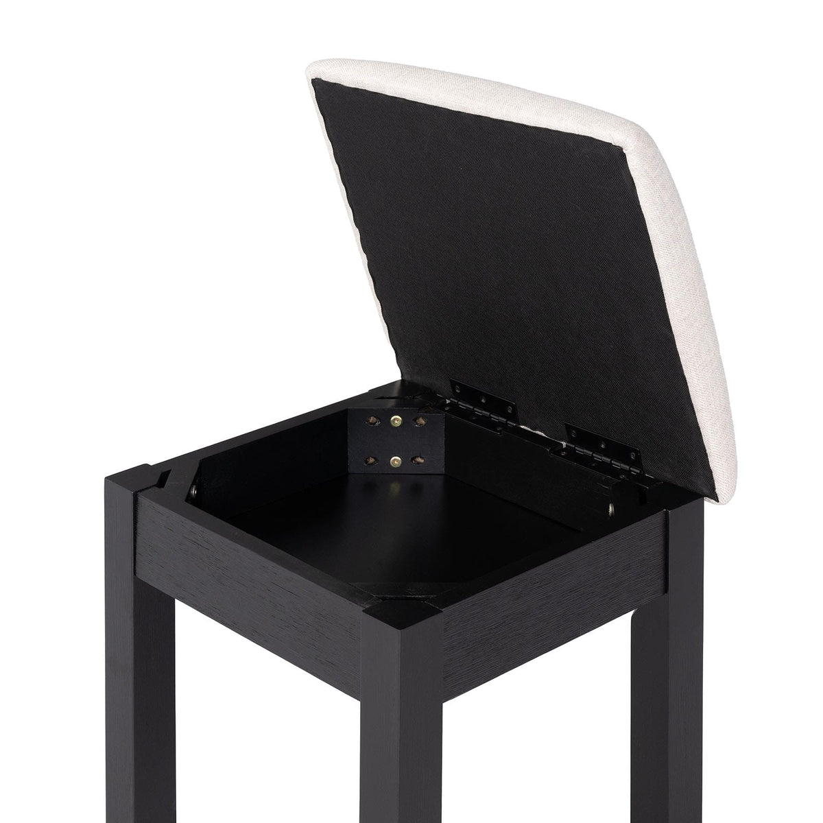 Black Acacia Wood Makeup Vanity with 5 Drawers for Bedroom