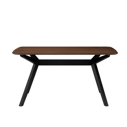 Wood Dining Table, Walnut & Black - 59" Round