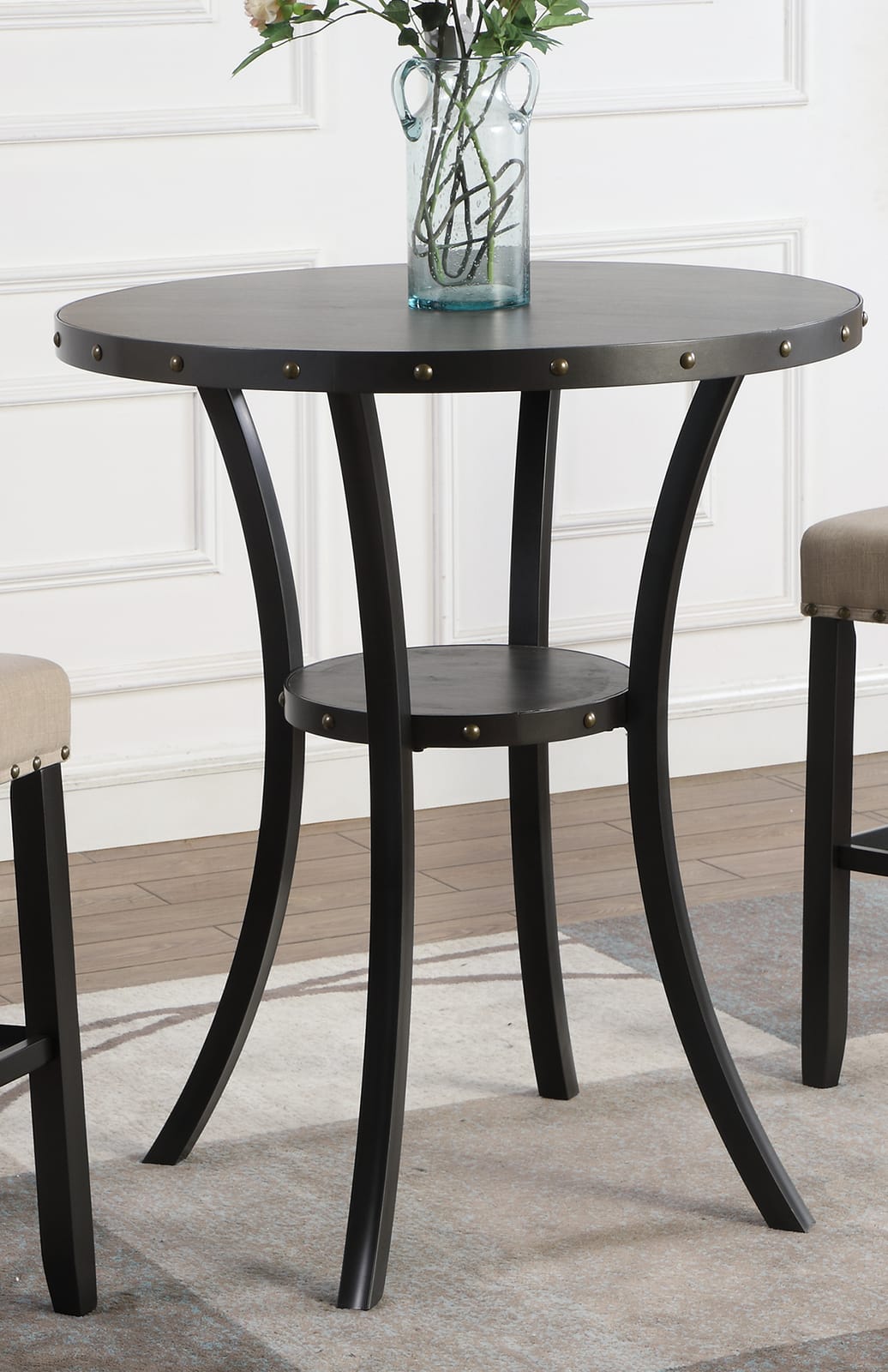 Small Round Espresso Dining Table - 54 Inch