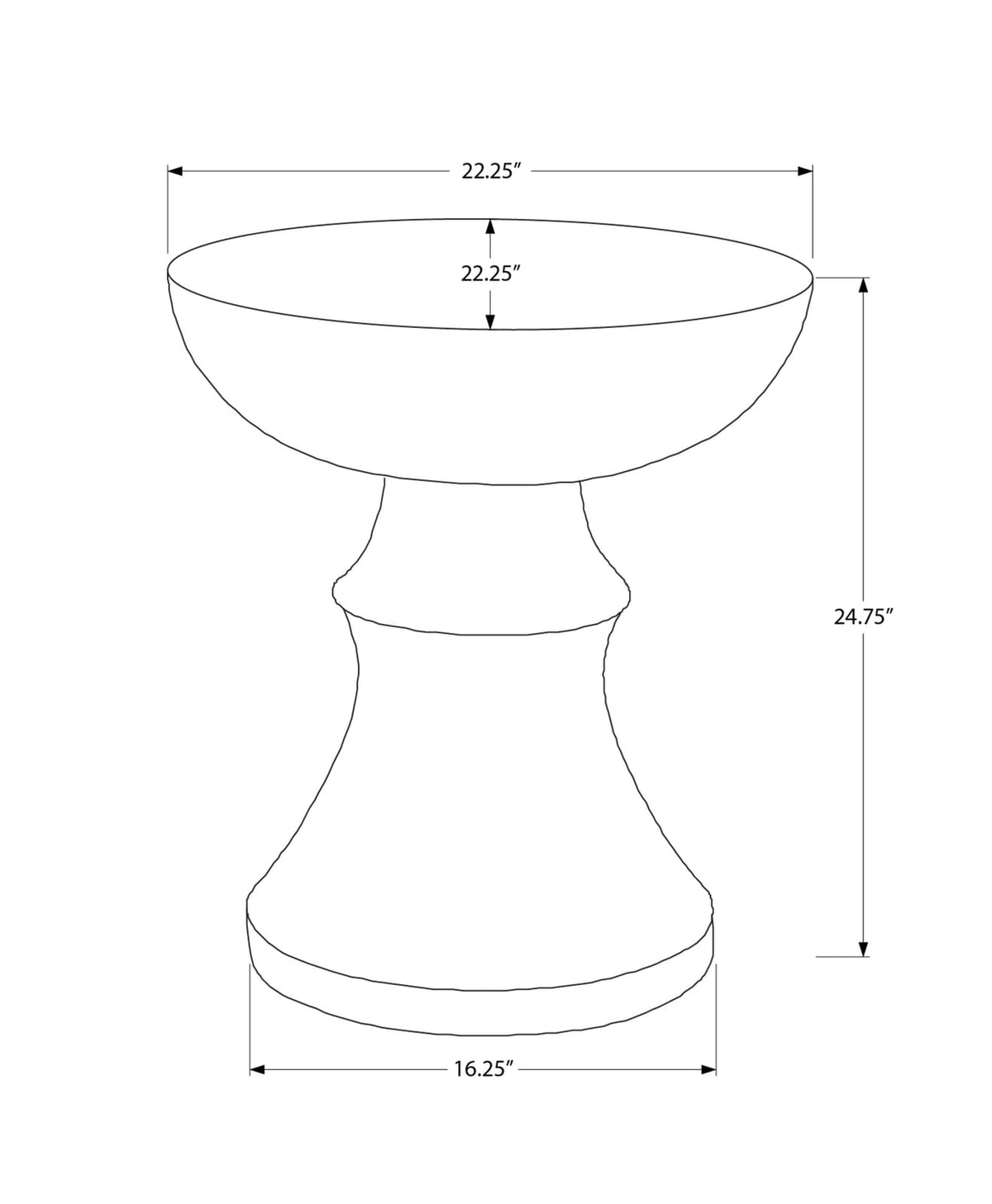 Black Magnesium Oxide Accent Table - 25"H Outdoor Side Table