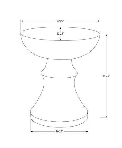 Black Magnesium Oxide Accent Table - 25"H Outdoor Side Table