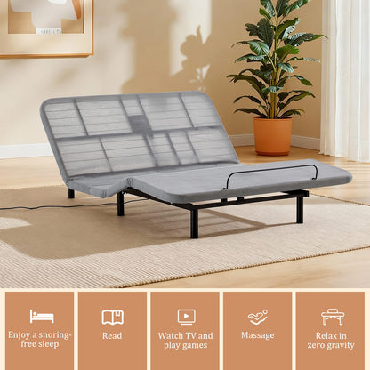 Caron 4.0 Adjustable Queen Bed Frame - Black+Gray