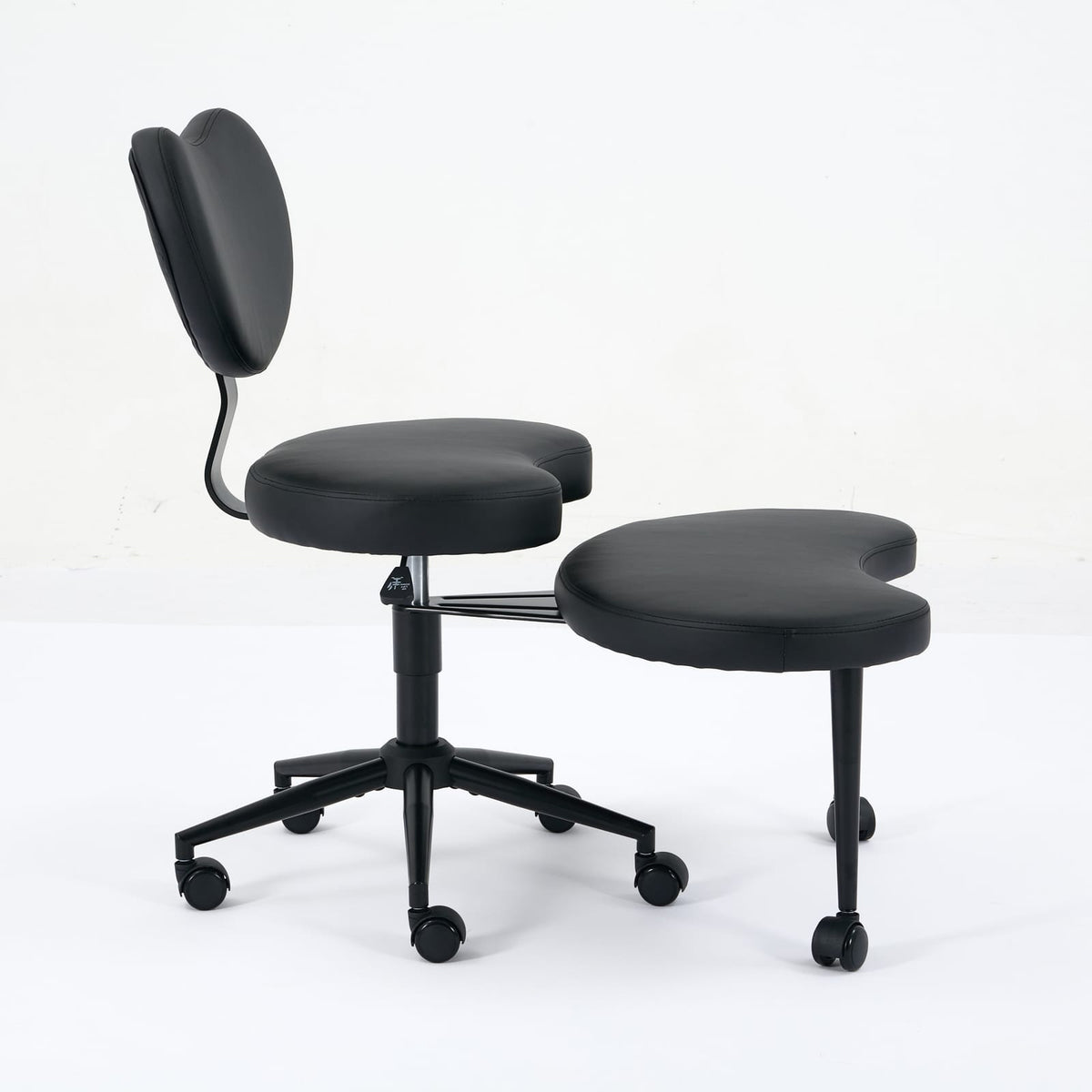Meditation Chair Plus - Cross Legged Office Chair, Black PU Leather