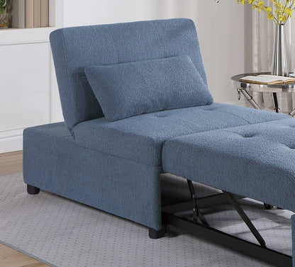 Blue Grey Sleeper Sofa Chair - 1 Seat Convertible for Living Room
