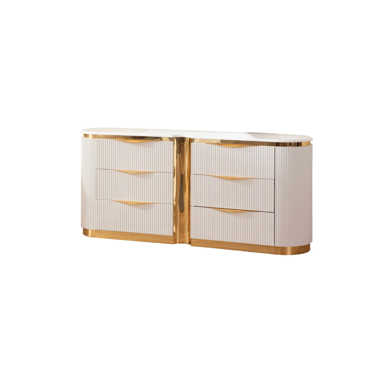 6-Drawer White Dresser Bedroom Storage