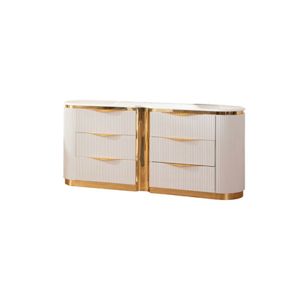 6-Drawer White Dresser Bedroom Storage