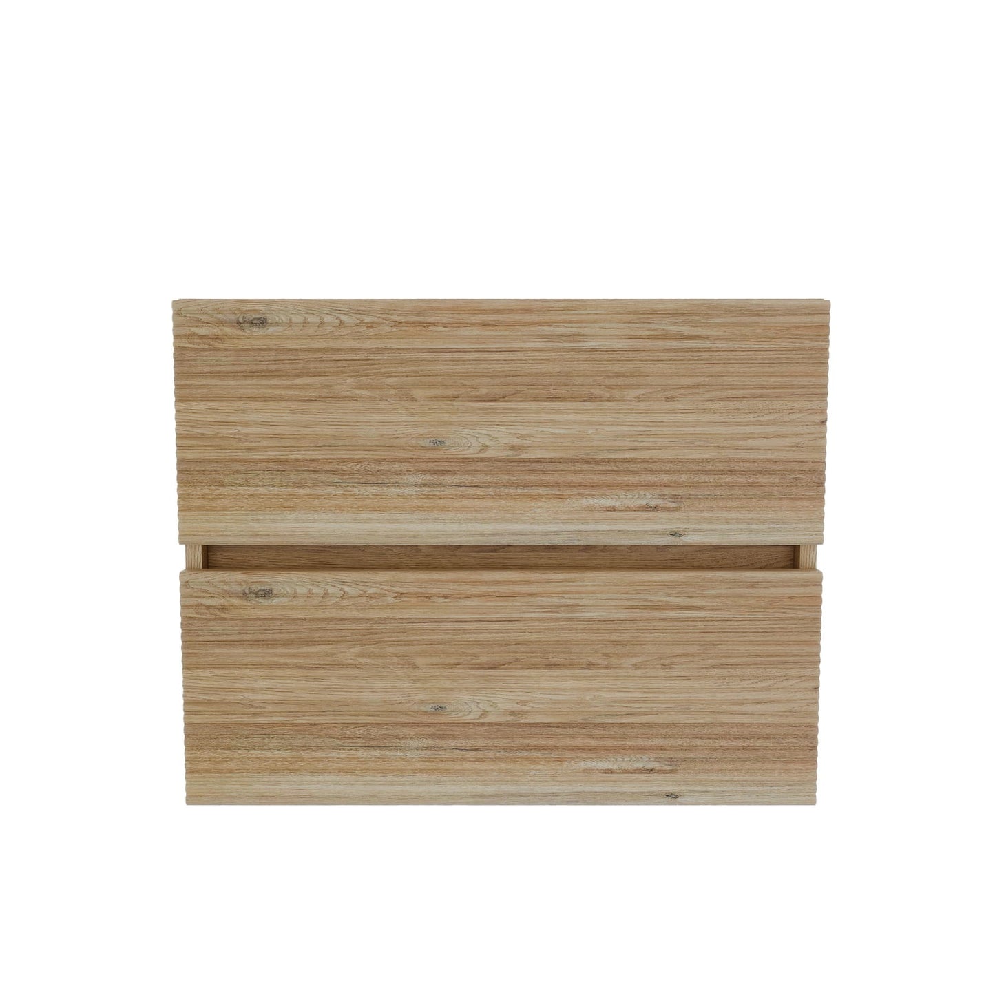 23.7 Inch Oak Floating Bathroom Vanity with Double Drawers
