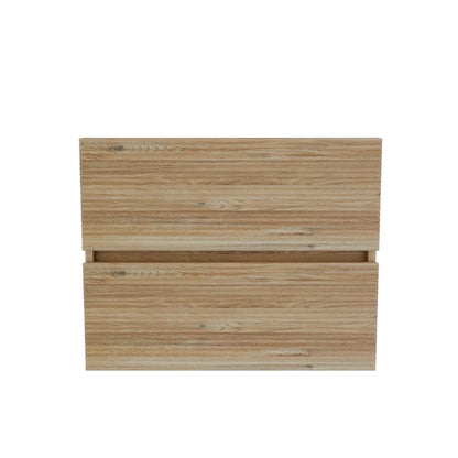 23.7 Inch Oak Floating Bathroom Vanity with Double Drawers