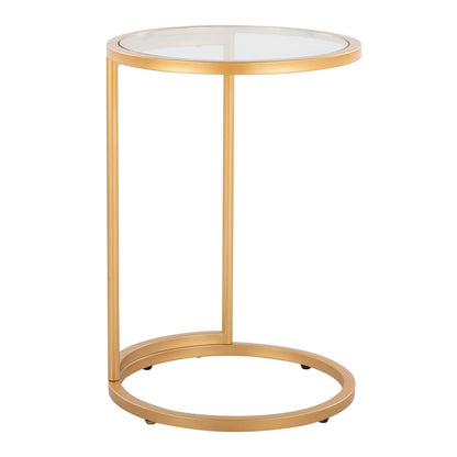 Round Zenn End Table - Clear Glass Top