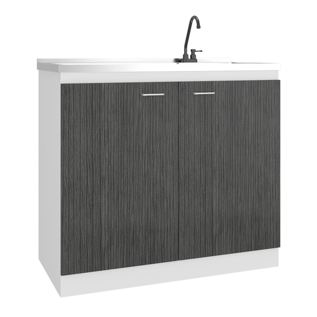 White Oak Double Door Kitchen Storage Cabinet for Sinks
