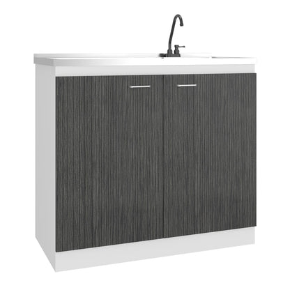 White Oak Double Door Kitchen Storage Cabinet for Sinks