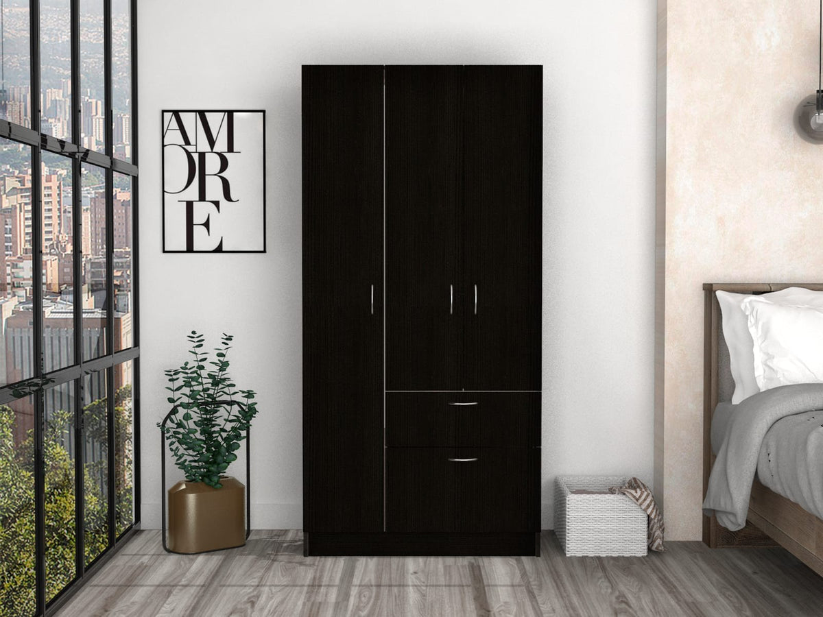 Armoire Cobra - White & Black Bedroom Armoire