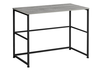 Modern Industrial Desk with Black Legs, Grey Particle Board Finish for Home Office