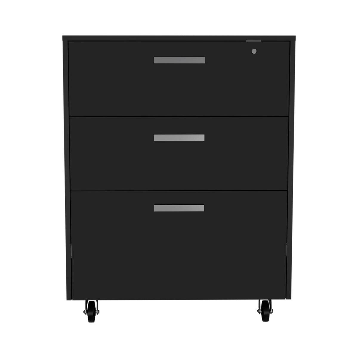 Black 3-Drawer Storage Cabinet - Modern Style for Living Room
