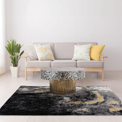 T 1207-32 Coffee Table - Antique Brass & Mother of Pearl