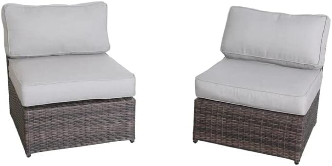 Modern Brown Wicker Sectional for Garden Patio Seating