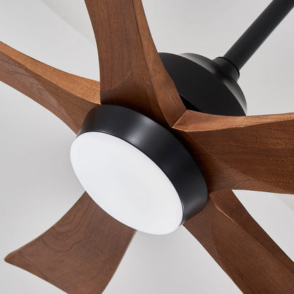 42" Solid Wood Ceiling Fan with Lights - Matte Black
