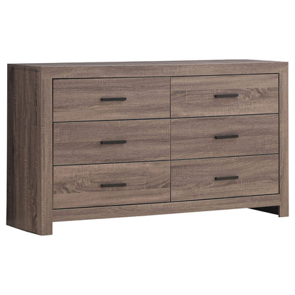 Oak Barrel Farmhouse 6-Drawer Dresser for Bedroom