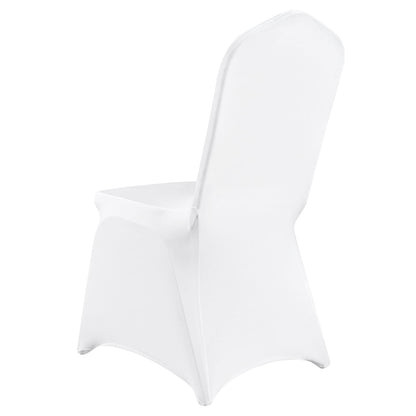 12 White Polyester Chair Covers - Spandex Folding Covers
