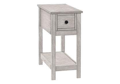 2 Tier Accent Table - Gray Wash MDF Storage Side Table