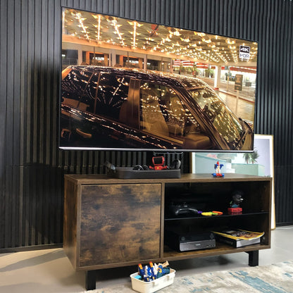 Small Rustic Brown TV Stand with Storage