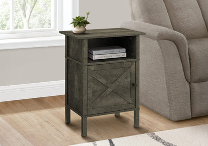 Black MDF Accent Side Table with Open Shelf Storage for Living Room
