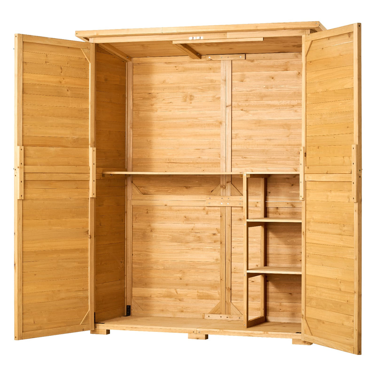 Outdoor Wooden Storage Shed - Waterproof Garden Tool Shed 37x17x26.8