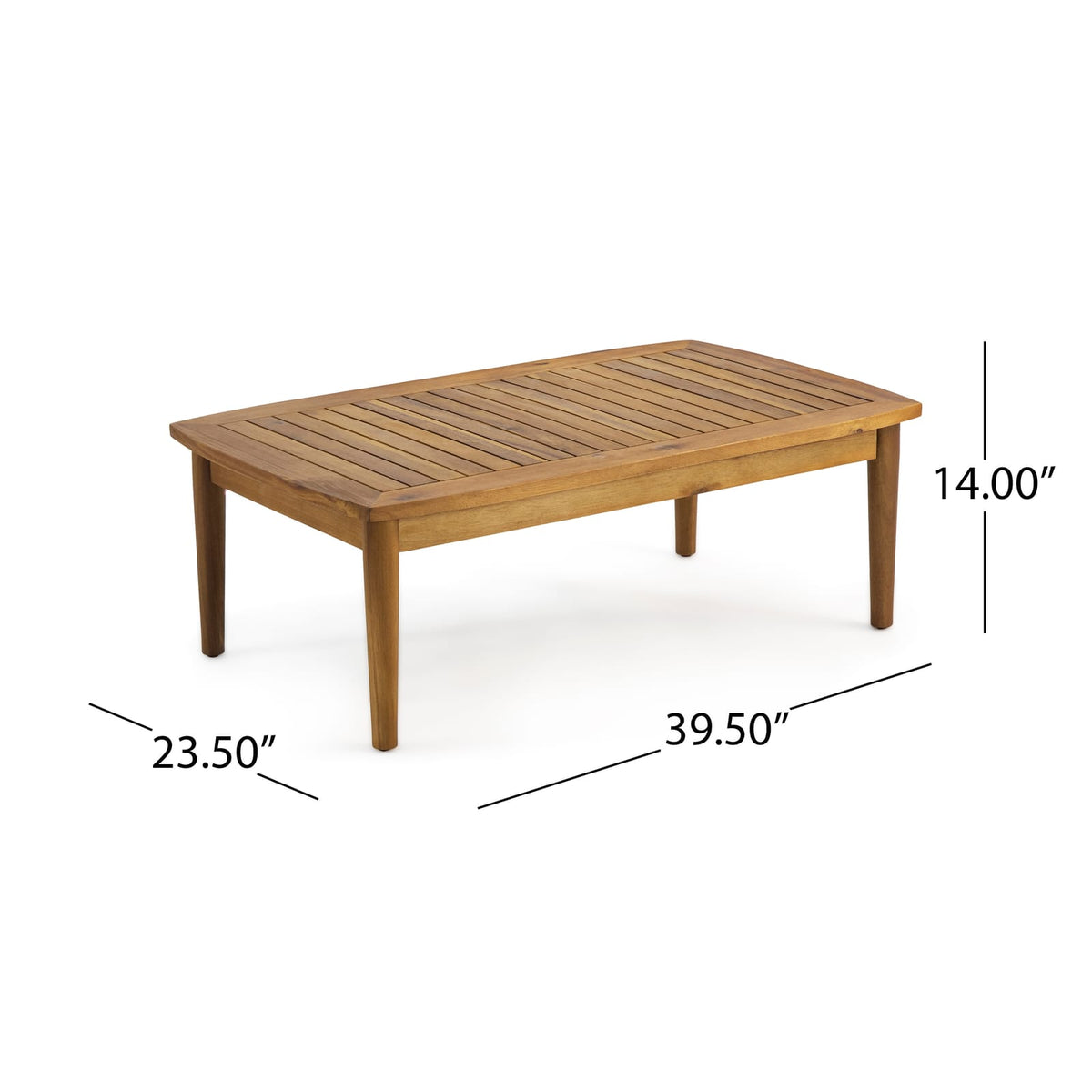 Teak Acacia Wood Loveseat & Coffee Table Set - Outdoor Patio Furniture