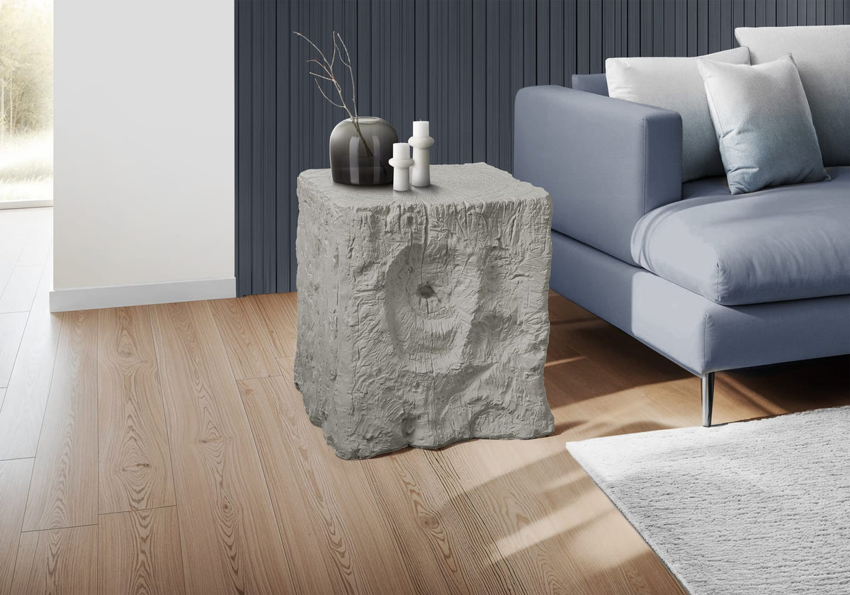 Grey Magnesium Oxide Accent Table for Garden or Poolside Use