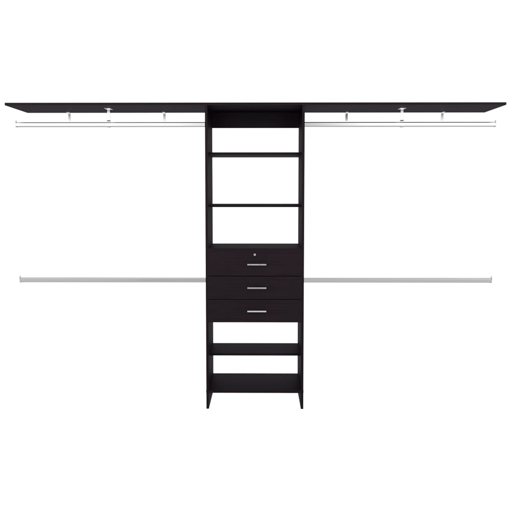 Black & Dark Walnut Dresser - 15.7" W x 118.1" D x 73.6" H for Bedroom