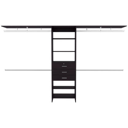 Black & Dark Walnut Dresser - 15.7" W x 118.1" D x 73.6" H for Bedroom