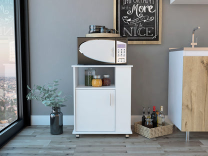 Correy 4-Shelf Microwave Cabinet - White Kitchen Island