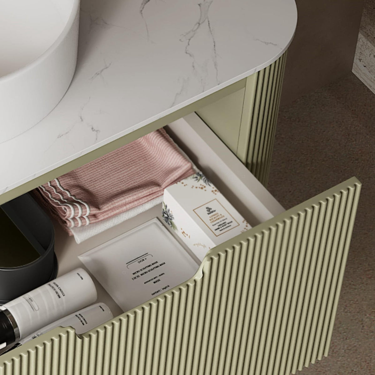 DINA 36" Bathroom Vanity - Light Green Artificial Marble