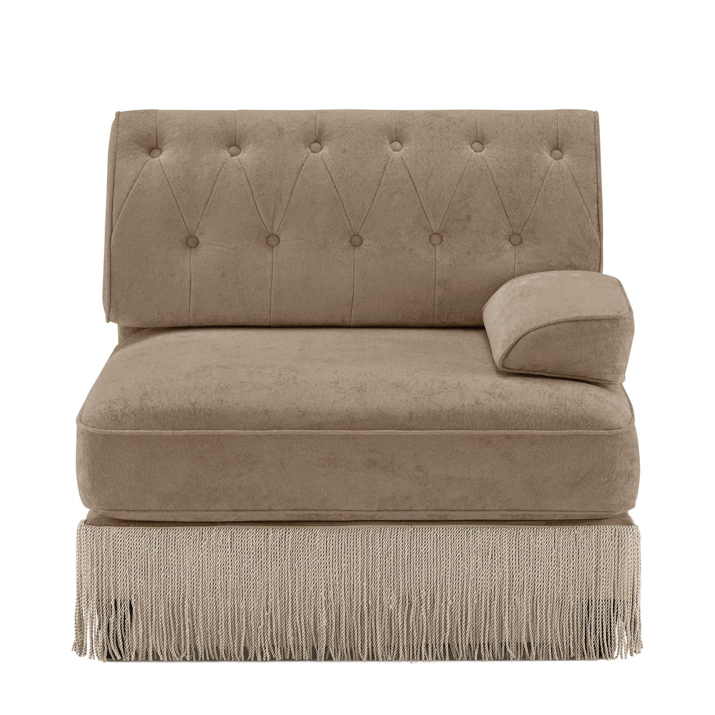Camel Velvet Modular Sofa - 1 Seat Comfort
