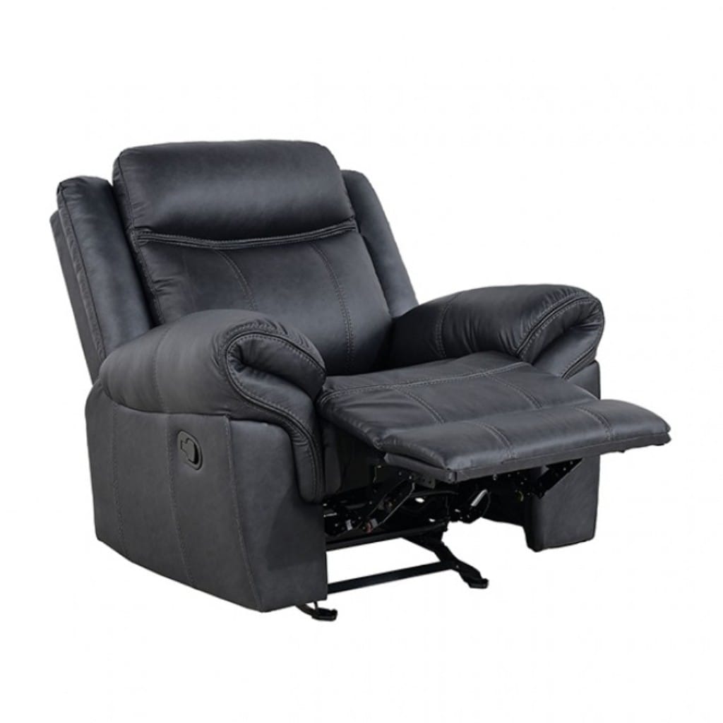 Transitional Black Leather Glider Recliner - Primary Living Space