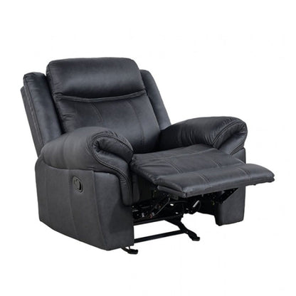 Transitional Black Leather Glider Recliner - Primary Living Space
