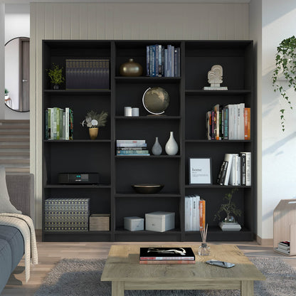 Wenge 3-Piece Bookcase Set - Living Room Storage