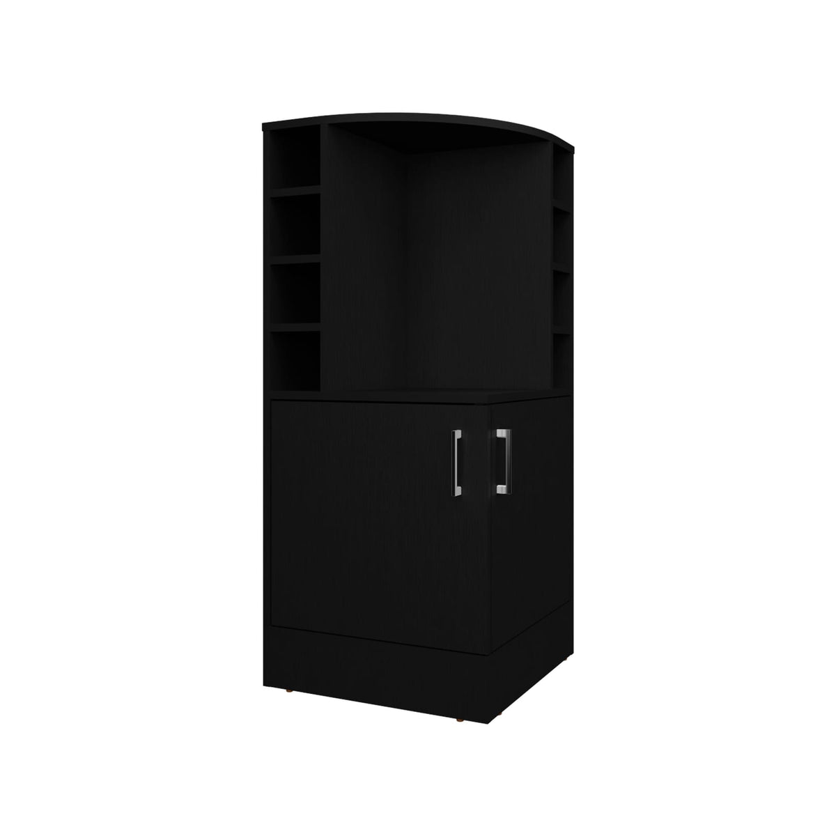 Black Bar Cabinet - 2 Doors, 8 Wine Bottle Storage