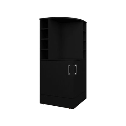 Black Bar Cabinet - 2 Doors, 8 Wine Bottle Storage
