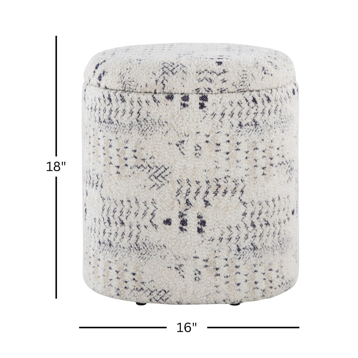 Ivory Cotton Ottoman with Removable Lid for Stylish Bedroom Decor for Living Room
